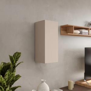 Vista ambientata Pensile verticale il legno con anta reversibile colore Cashmere 28x69h modello modula totò piccinni