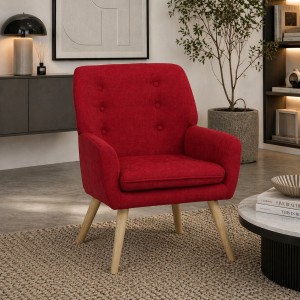 Vista ambientata Poltroncina in Tessuto imbottita colore Bordeaux modello Livia Totò Piccinni