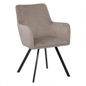 Vista ambientata Poltroncine in Velluto colore Tortora con gambe in metallo modello Borghese Totò Piccinni