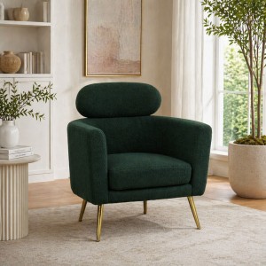 Vista ambientata Poltrona in Velluto boulcè colore Verde modello Monia Totò Piccinni