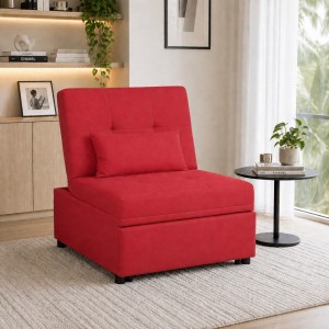 Poltrona letto in Tessuto colore Bordeaux senza braccioli modello Prestodormo Totò Piccinni