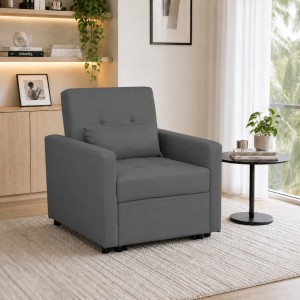 Poltrona letto in Tessuto colore Antracite senza braccioli modello Prestodormo Totò Piccinni