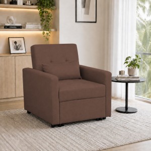 Poltrona letto in Tessuto colore Marrone con braccioli modello Prestodormo Totò Piccinni