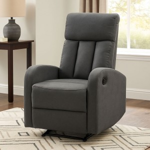 Vista ambientata Poltrona reclinabile manualmente tessuto colore Tessuto Grigio reclinabile manualmente modello Leon Totò Piccinni