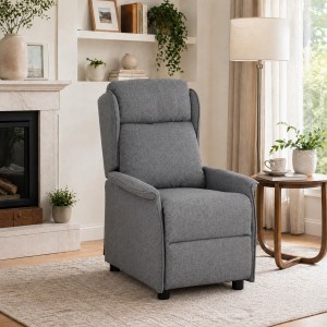 Vista ambientata Poltrona Reclinabile Relax manuale Push Back, colore grigio - Modello Cadice Totò Piccinni