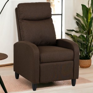 Poltrona Reclinabile Relax manuale Push Back, colore marrone ambientata - Modello Madrid Totò Piccinni