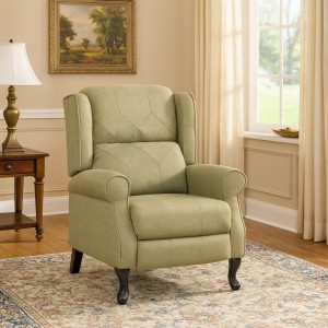 Vista ambientata Poltrona relax in Tessuto colore Tortora Chiaro modello Soft comfort con poggiapiedi Totò Piccinni