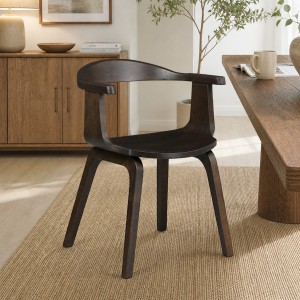 Vista ambientata Poltroncina in legno massello pregiato colore Noce modello Ticino Totò Piccinni