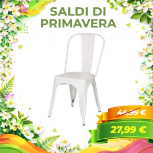 Sedia Industry in Metallo Design Industriale (Bianco)