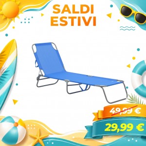 Lettino pieghevole mare prendisole regolabile - Portorico (Blu)