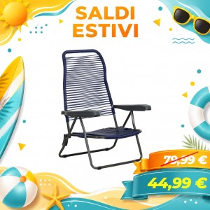 Spiaggina Cordonata MARINA con Braccioli e 6 Posizioni (Blu)
