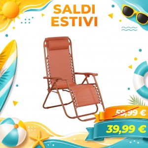 Sedia Sdraio Gravity con cuscino e poggia piedi (Arancione)