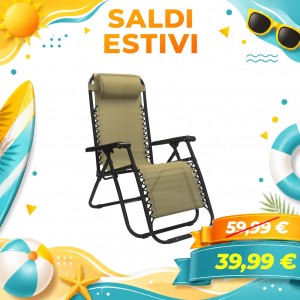 Sedia Sdraio Gravity con cuscino e poggia piedi (Khaki)