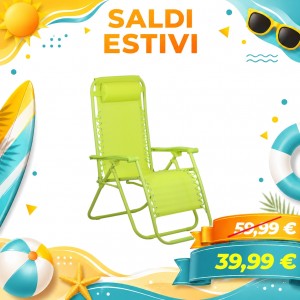 Sedia Sdraio Gravity con cuscino e poggia piedi (Lime)