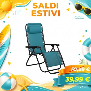 Sedia Sdraio Gravity con cuscino e poggia piedi (Petrolio)