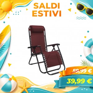 Sedia Sdraio Gravity con cuscino e poggia piedi (Rosso)