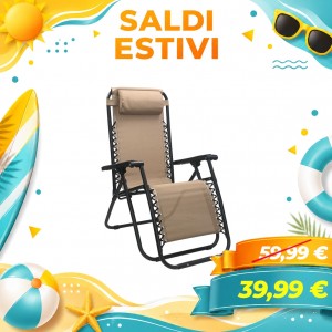 Sedia Sdraio Gravity con cuscino e poggia piedi (Sabbia)