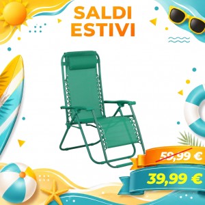 Sedia Sdraio Gravity con cuscino e poggia piedi (Salvia)