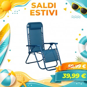 Sedia Sdraio Gravity con cuscino e poggia piedi (Turchese)