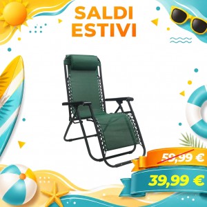 Sedia Sdraio Gravity con cuscino e poggia piedi (Verde)