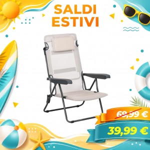 Sdraio in Textilene MARINA con Braccioli e Cuscino (Arancione Melange)