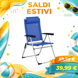 Spiaggina Alta in Alluminio e Textilene, Regolabile - RIVA (Blu)