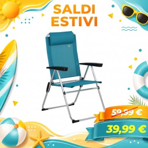 Spiaggina Alta in Alluminio e Textilene, Regolabile - RIVA (Petrolio)