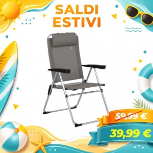Spiaggina Alta in Alluminio e Textilene, Regolabile - RIVA (Tortora)