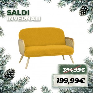 Divano 2 Posti DALY in Velluto Bouclè (Giallo senape)