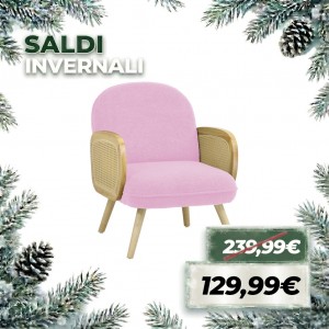 Poltroncina DALY in Velluto Bouclè (Rosa)