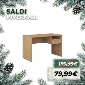 Scrivania Ufficio TOKYO  con Cassetto e Serratura (Naturale)