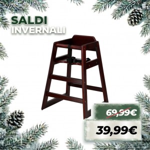 Seggiolone per bambini in legno impilabile (Mogano)