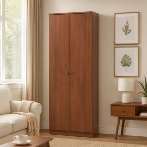 Vista ambientata Scarpiera in Legno colore Noce con ripiani e 2 ante modello Gabriella Totò Piccinni