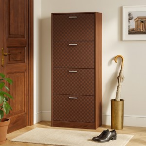 Vista ambientata Scarpiera in legno colore Arte Povera 4 ante con doppio scompartimento Totò Piccinni