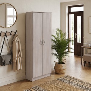 Vista ambientata Scarpiera in Legno colore Olmo con ripiani e 2 ante modello Gabriella Totò Piccinni