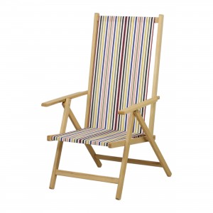 Sedia sdraio colore "Nero/Rosa" con struttura in legno e tela richiudibile modello Positano Totò Piccinni