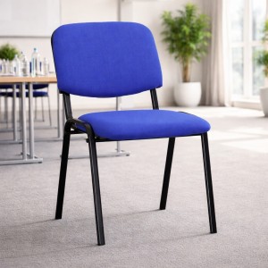 Vista ambientata Sedia conferenza in Tessuto con struttura in metallo colore Blu modello News Totò Piccinni