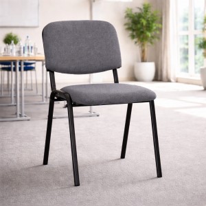 Vista ambientata Sedia conferenza in Tessuto con struttura in metallo colore Grigio modello News Totò Piccinni