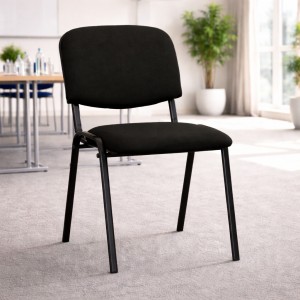 Vista ambientata Sedia conferenza in Tessuto con struttura in metallo colore Nero modello News Totò Piccinni