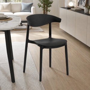 Sedia in Polipropilene colore Nero design impilabile resistente ai raggi UV modello Spider Totò Piccinni