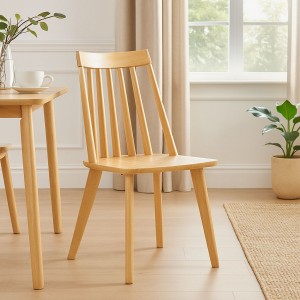 Vista ambientata Sedia in legno massello colore Rovere design scandinavo modello Basento Totò Piccinni