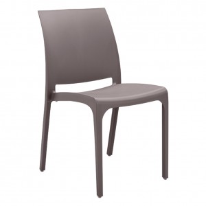 Sedia in Polipropilene per esterno colore Tortora design impilabile per esterno modello Volga Totò Piccinni