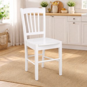 Vista ambientata Sedia in Kit in Legno colore Bianco modello Silvia Totò Piccinni