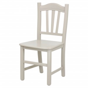 Vista diagonale di una sedia legno paesana Silvana artigianale colore avorio Totò Piccinni