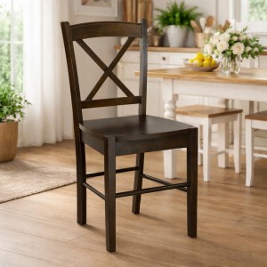 Vista ambientata Sedia in Kit in Legno colore Wengé modello Creta Totò Piccinni