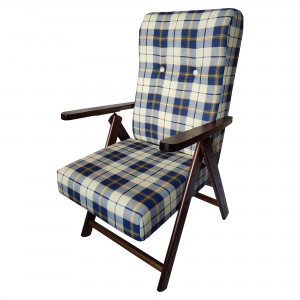 Sedia a sdraio reclinabile in legno abete faggio e resistente cuscino imbottito 100% cotone facilmente ripiegabile Totò Piccinni
