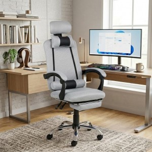 Vista ambientata Sedia ufficio colore Grigio girevole ergonomica e reclinabile modello Beta Totò Piccinni