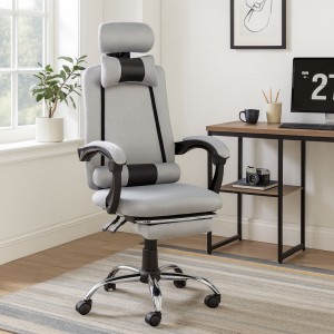 Vista ambientata Sedia ufficio colore Grigio girevole ergonomica e reclinabile modello Beta Totò Piccinni