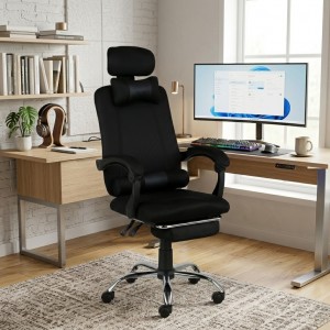 Vista ambientata Sedia ufficio colore Nero girevole ergonomica e reclinabile modello Beta Totò Piccinni