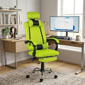 Vista ambientata Sedia ufficio colore Verde girevole ergonomica e reclinabile modello Beta Totò Piccinni